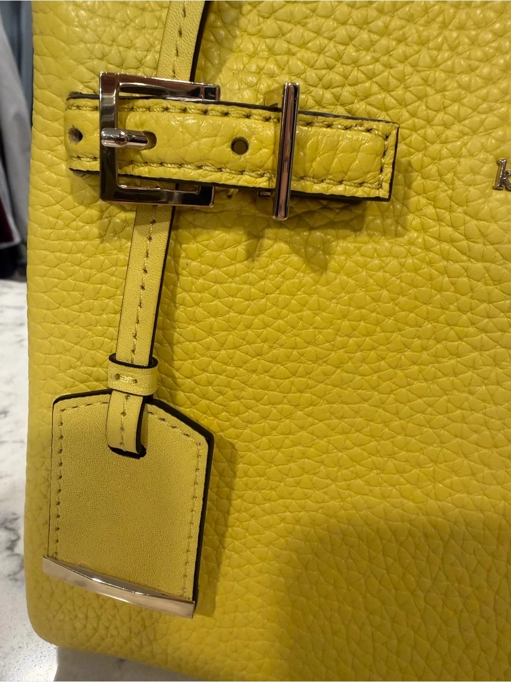 kate spade yellow pebbled leather satchel